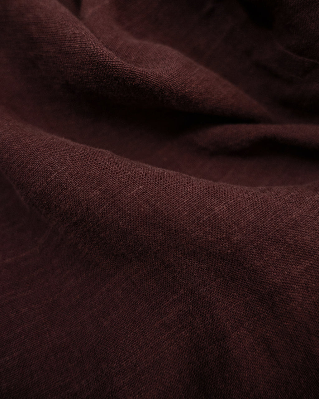 French Linen Side Shirring Long-Sleeve Pullover<#burgundy>