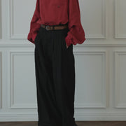 Double Hem Coin Pocket 2Tuck Wide Slacks.