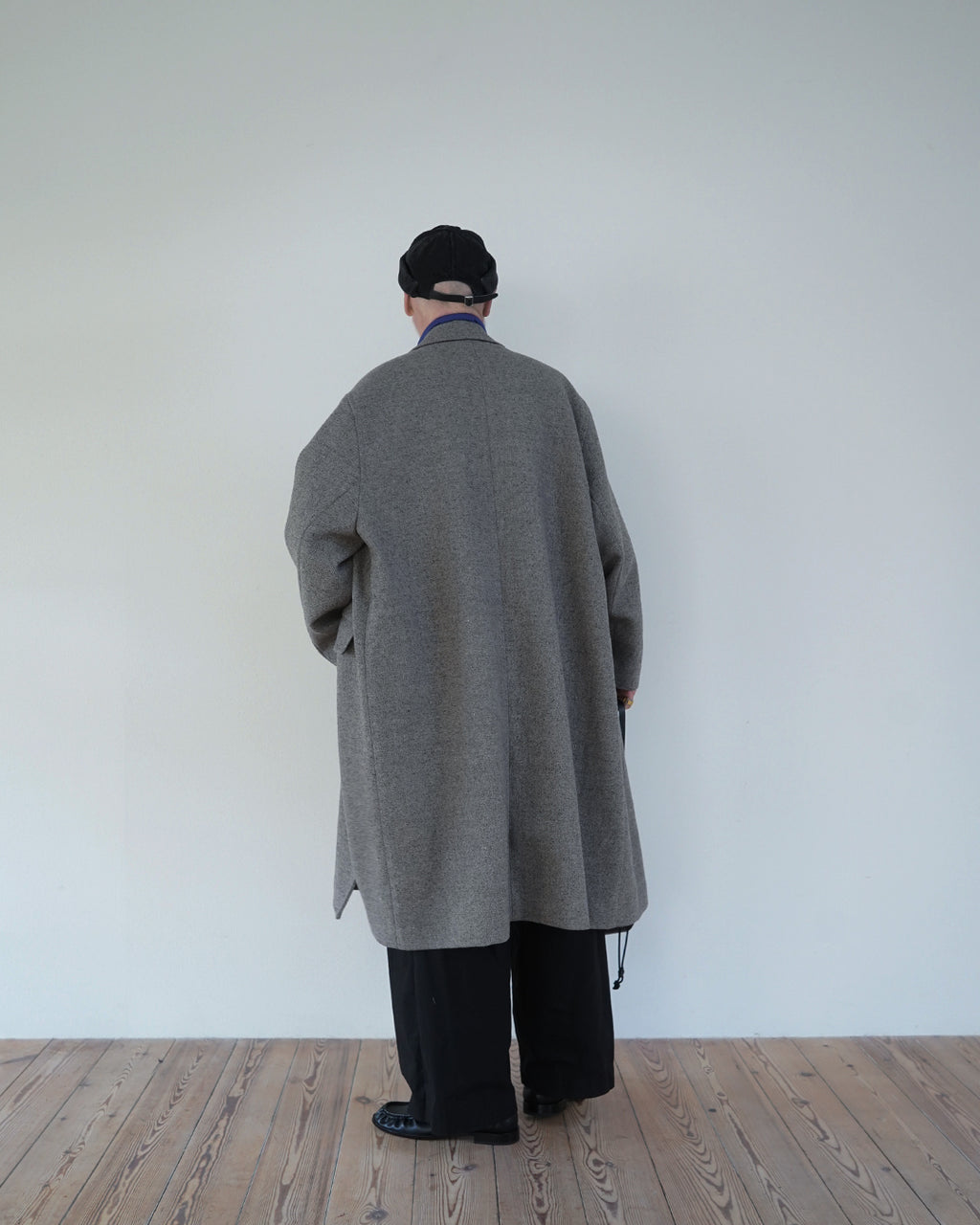 Wool Blend Double-Breasted Long Coat <#greige>