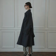 Back Flare A-Line Officer Bal Collar Coat.