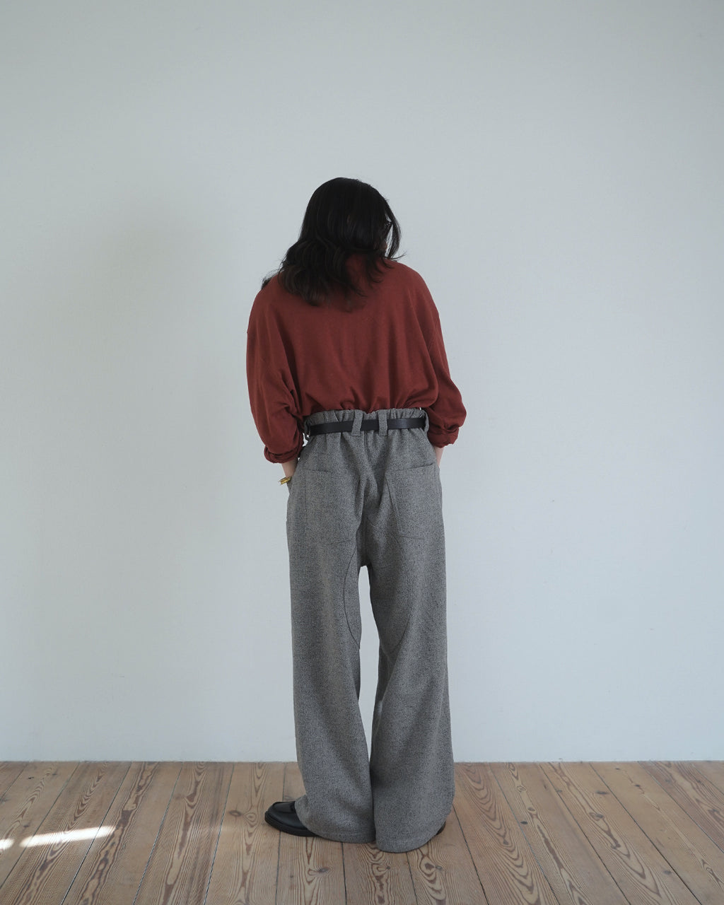 Wool Blend Tweed Double-Knee Painter's Work Pants <#greige>