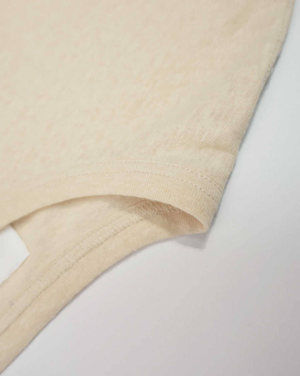 Linen Jersey Henley Neck Middle Length L/S Tee <#ivory>
