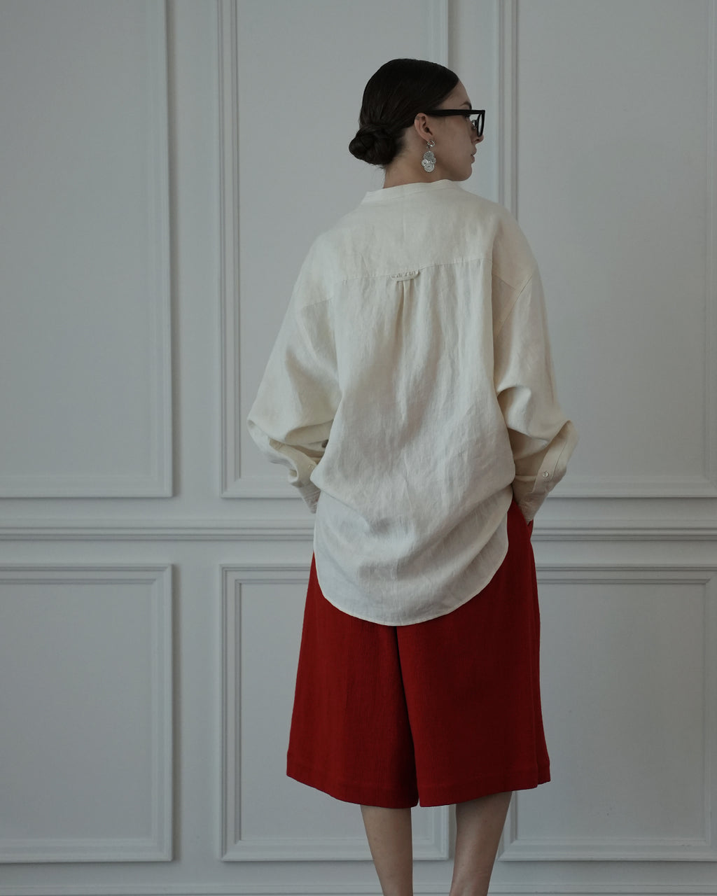 Band Collar Henley Neck Like Atelier Shirt.