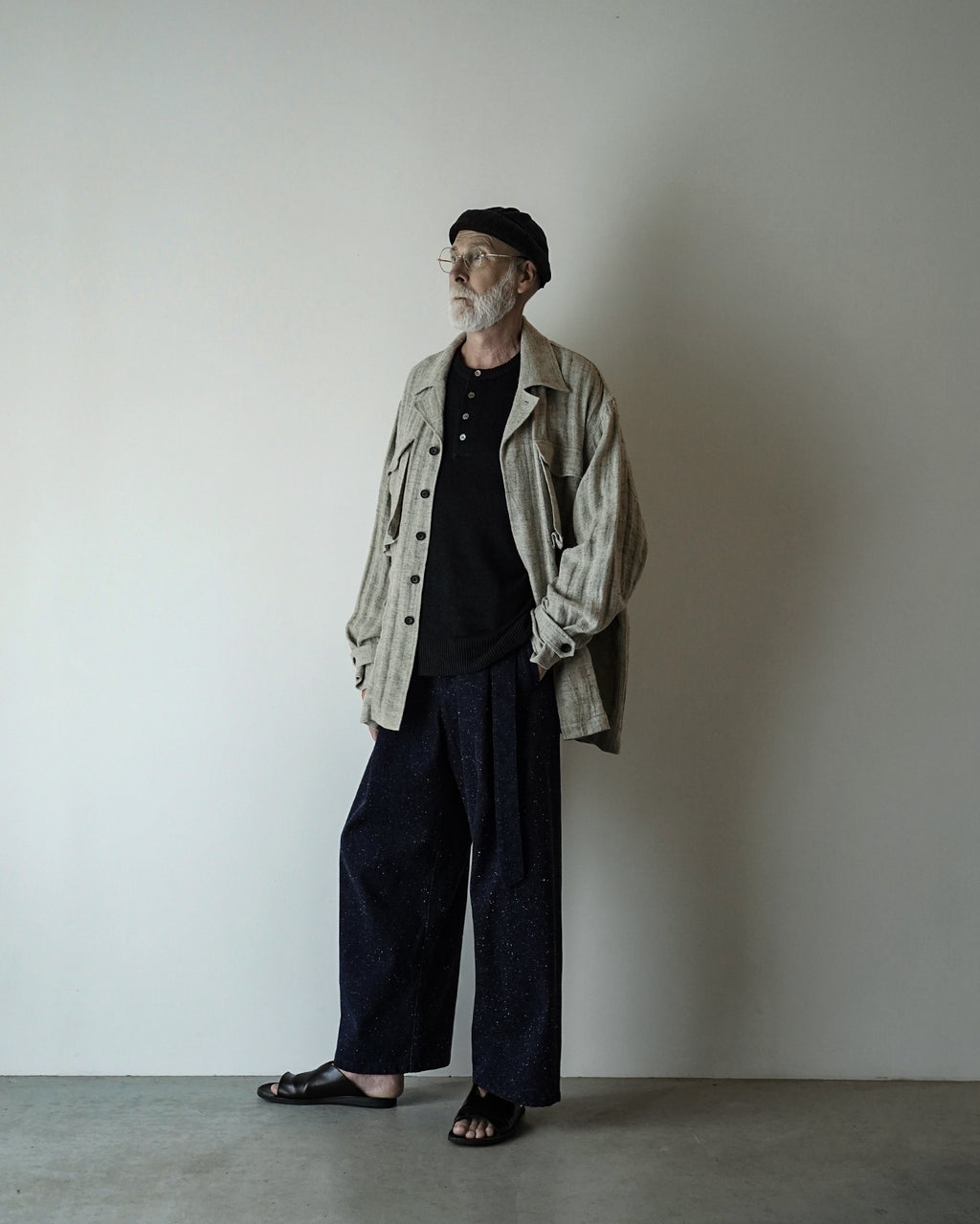 Linen Herringbone M-43 Field Jacket <#heather gray>