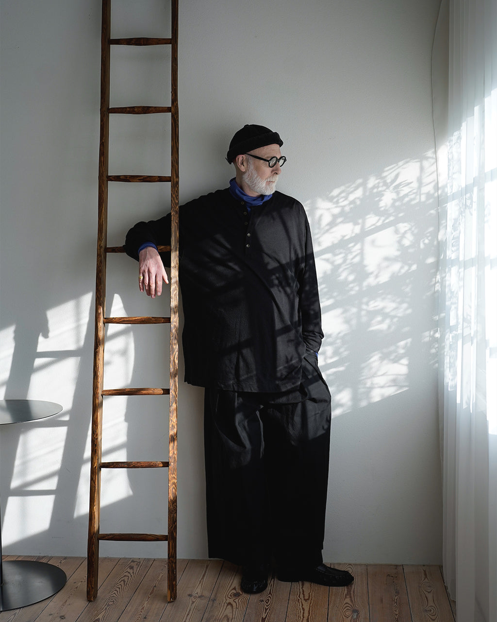 Super100s WOOL Plating Turtleneck L/S Logo TEE <#royal blue>