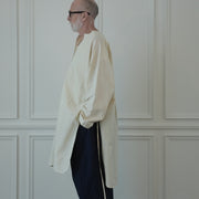 Key Neck Side Slit Long Length Pullover Shirt.