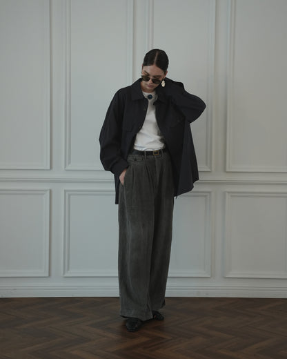 Layered Design Dress Military Shirt.