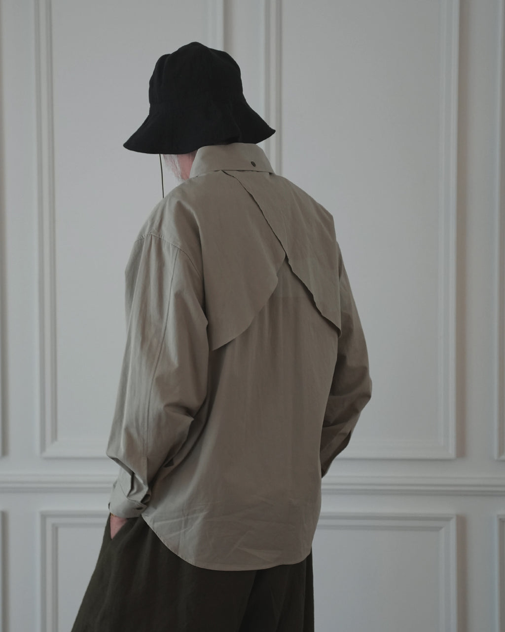 Layered Design Dress Military Shirt.