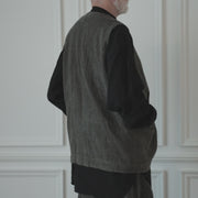 Button Design Crew Neck Vest.