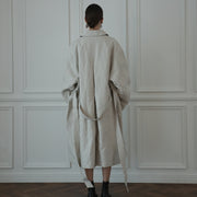 Back Flare A-Line Officer Bal Collar Coat.