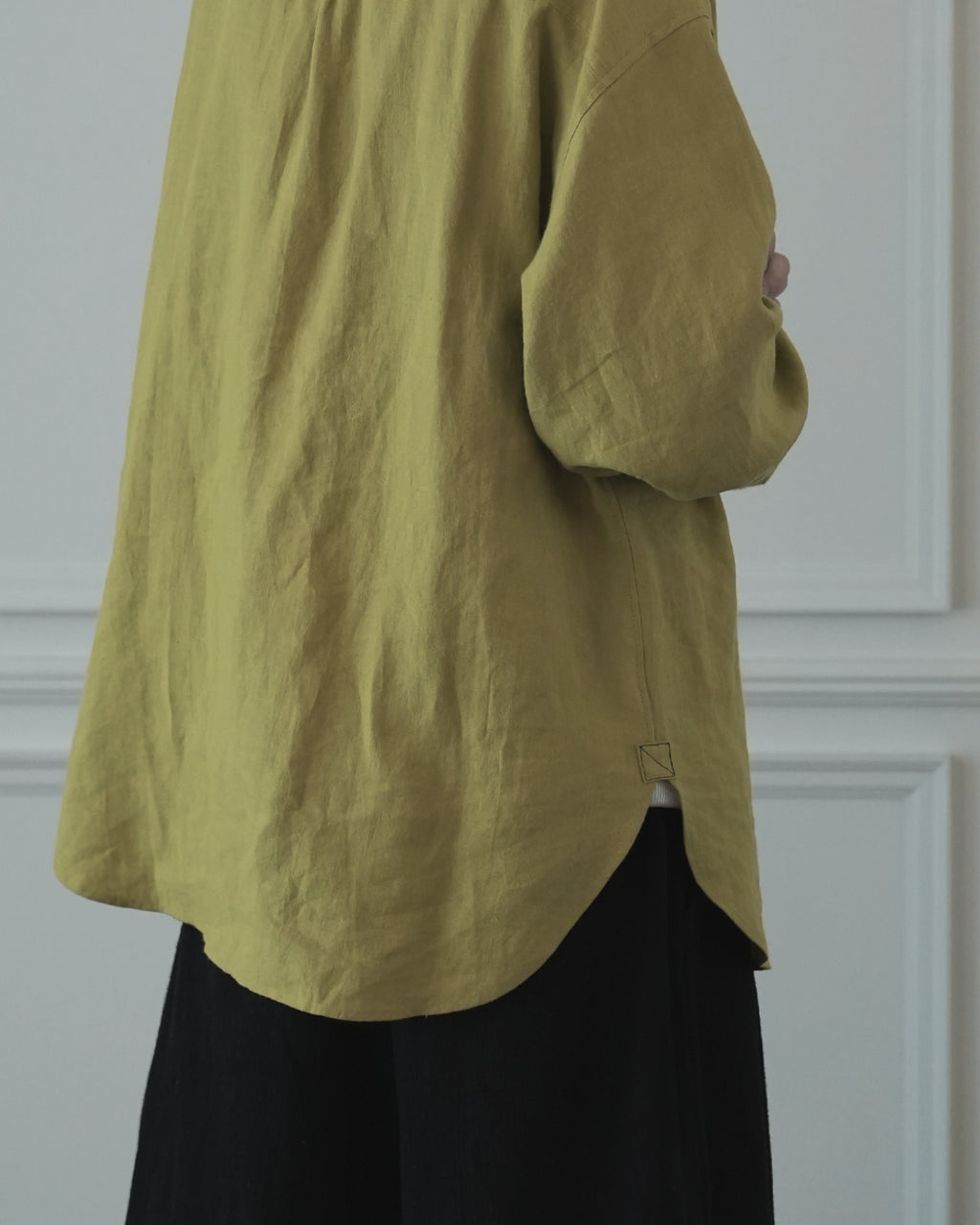 Band Collar Henley Neck Like Atelier Shirt.