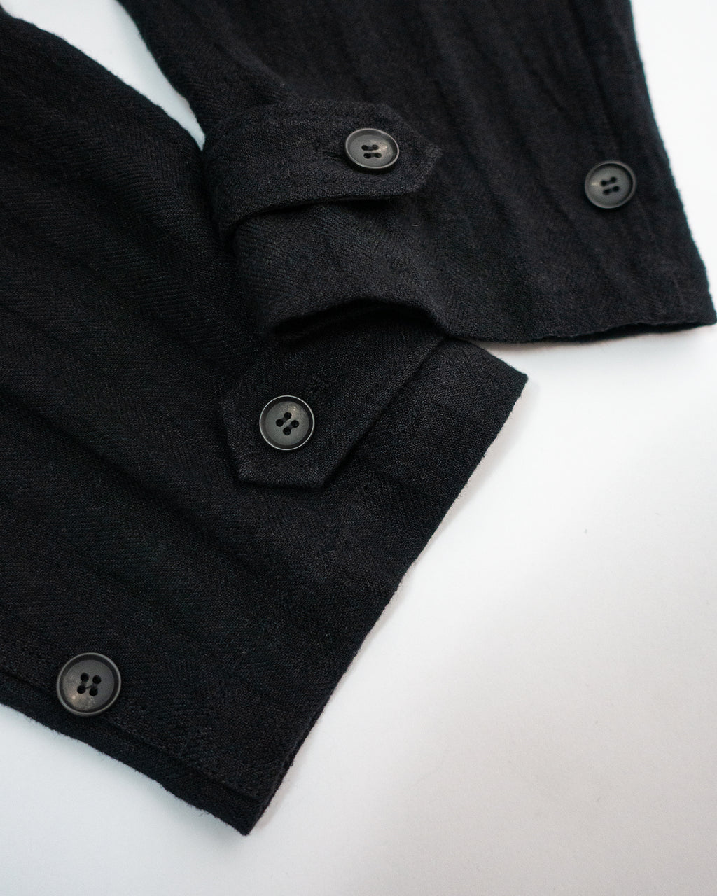 Linen Herringbone M-43 Field Jacket <#black>