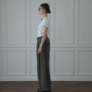 Double Hem Coin Pocket 2Tuck Wide Slacks.