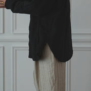 Band Collar Henley Neck Like Atelier Shirt.
