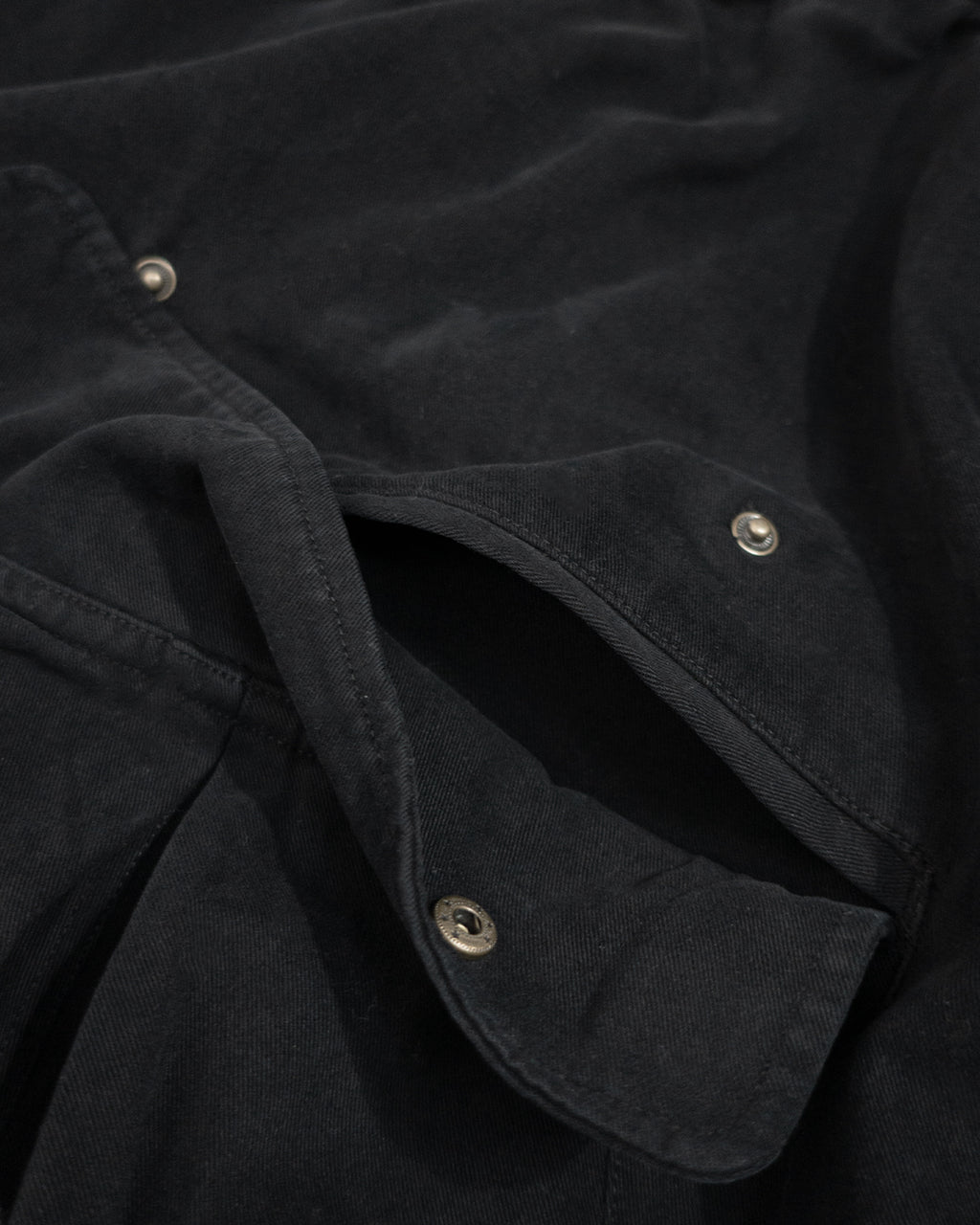 Brushed Cotton Flannel Biowash French Anorak Parka <#black>