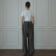 Double Hem Coin Pocket 2Tuck Wide Slacks.
