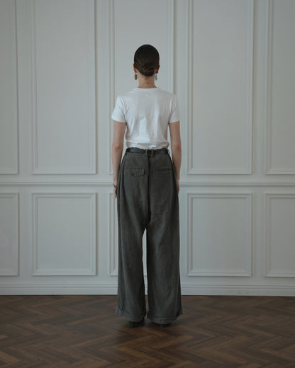Double Hem Coin Pocket 2Tuck Wide Slacks.