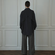 Layered Design Dress Military Shirt.