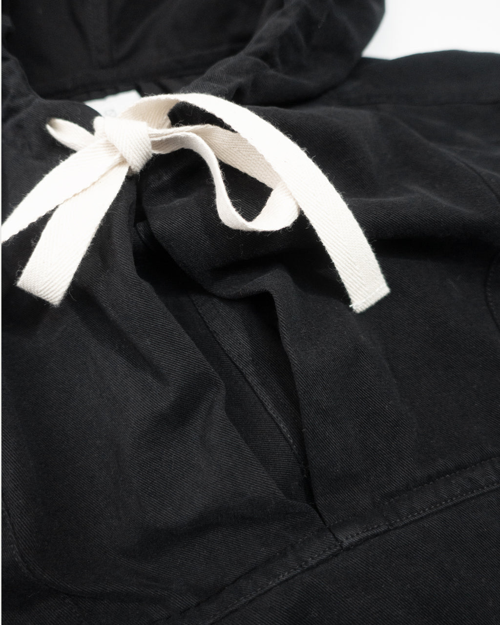Brushed Cotton Flannel Biowash French Anorak Parka <#black>