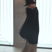 Back-Open Peak Lapel Double-Breasted Over Jacket.