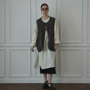 Button Design Crew Neck Vest.