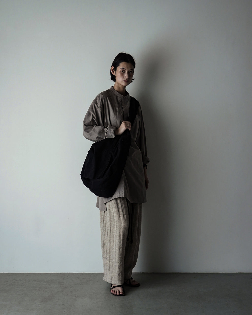 Cotton Canvas News Paper Bag <#black>