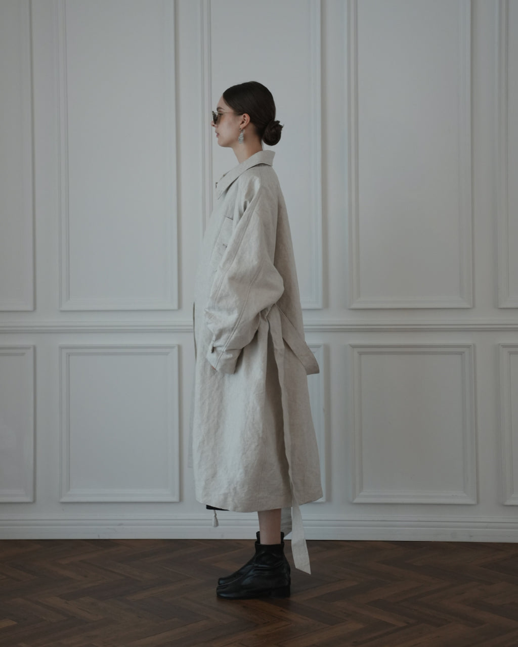 Back Flare A-Line Officer Bal Collar Coat.