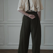 Double Hem Coin Pocket 2Tuck Wide Slacks.
