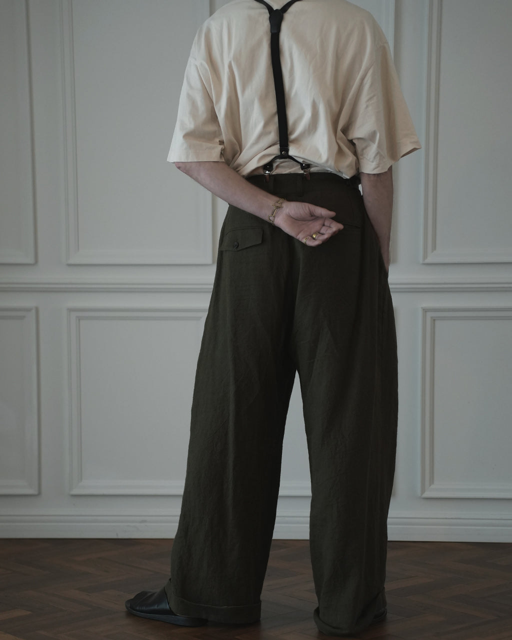 Double Hem Coin Pocket 2Tuck Wide Slacks.