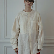 Band Collar Henley Neck Like Atelier Shirt.