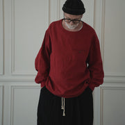 Crew Neck LS Tuck Rib Pullover.