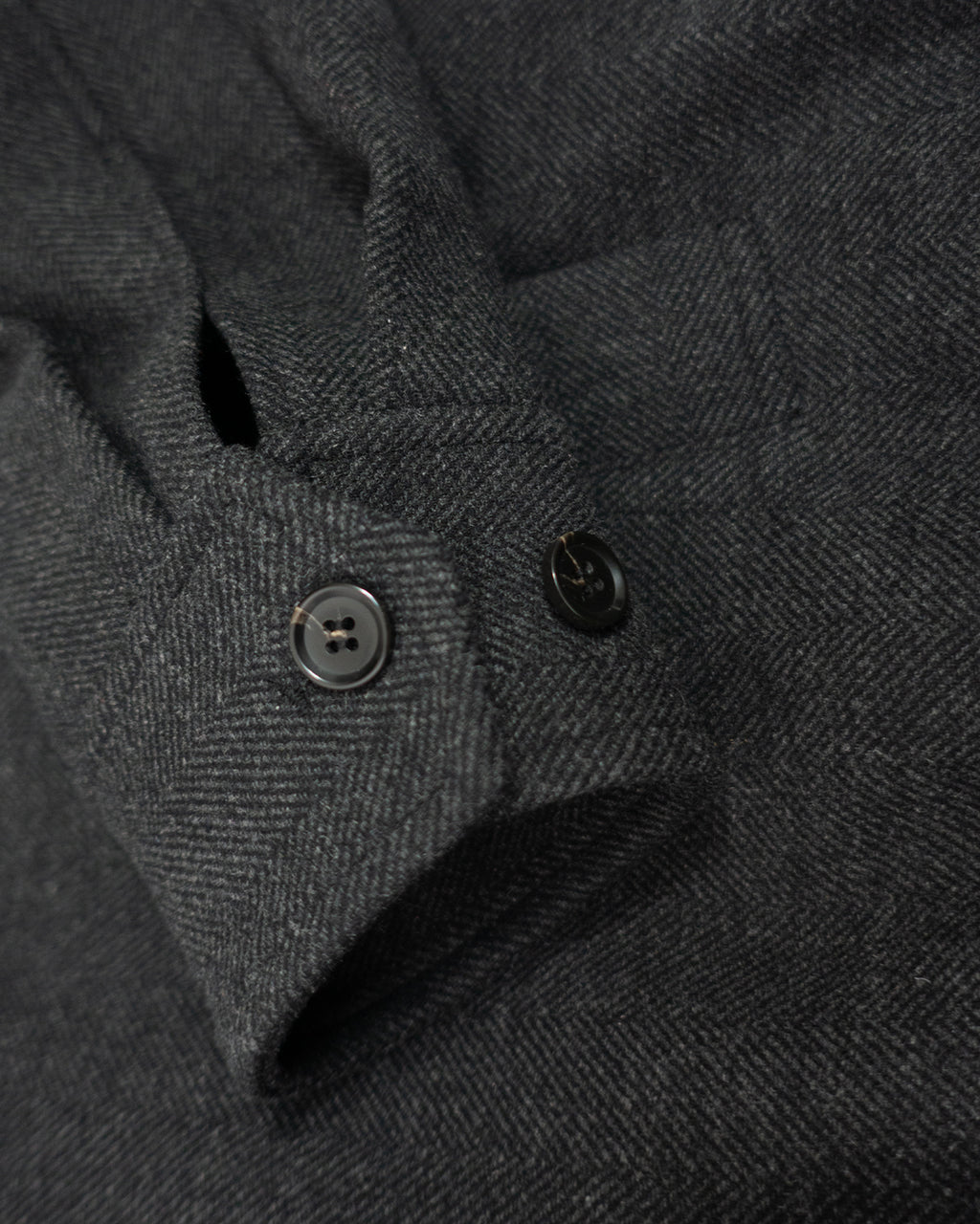 Wool Blend Herringbone Tweed Volume Zip Blouson <#black>