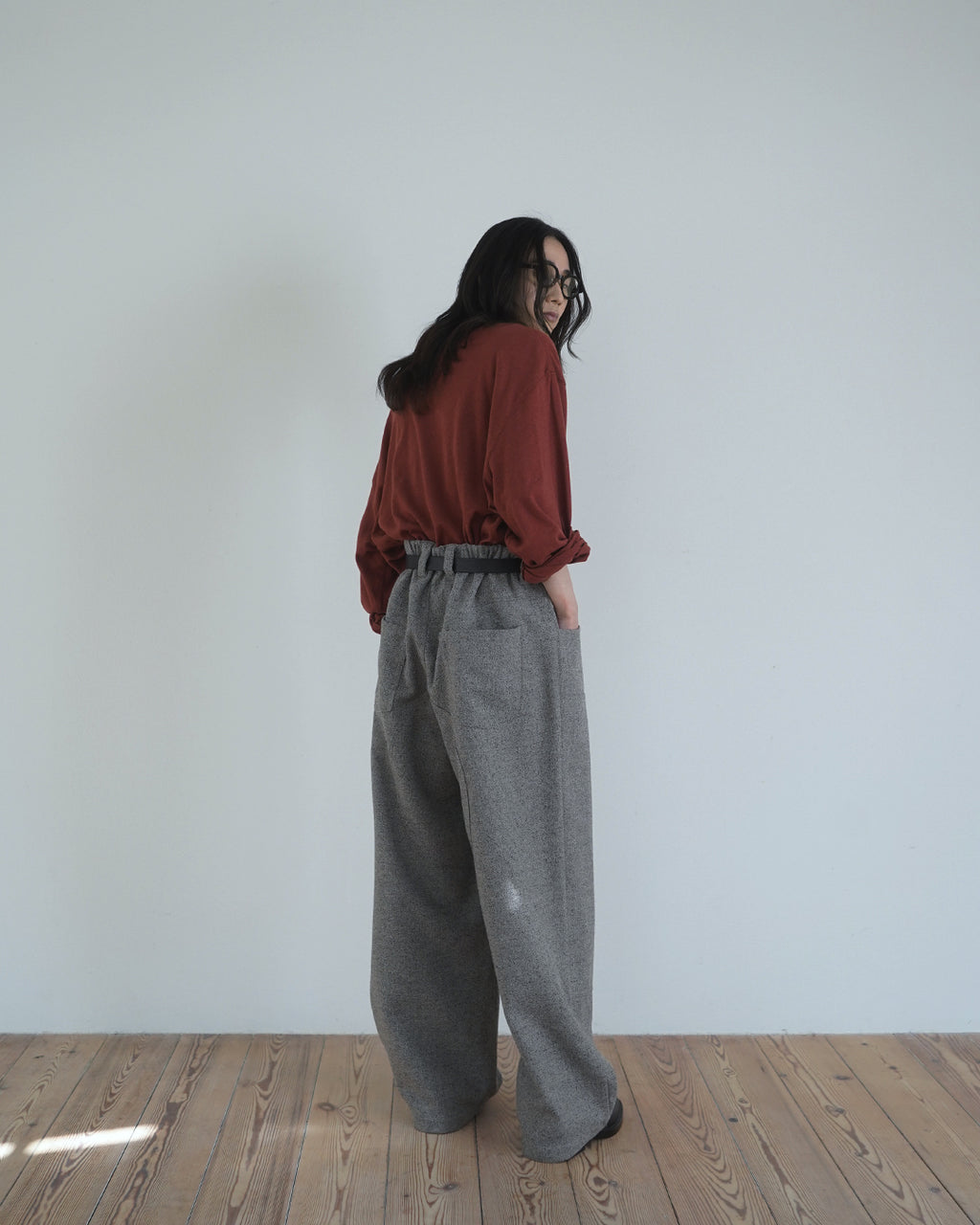 Wool Blend Tweed Double-Knee Painter's Work Pants <#greige>