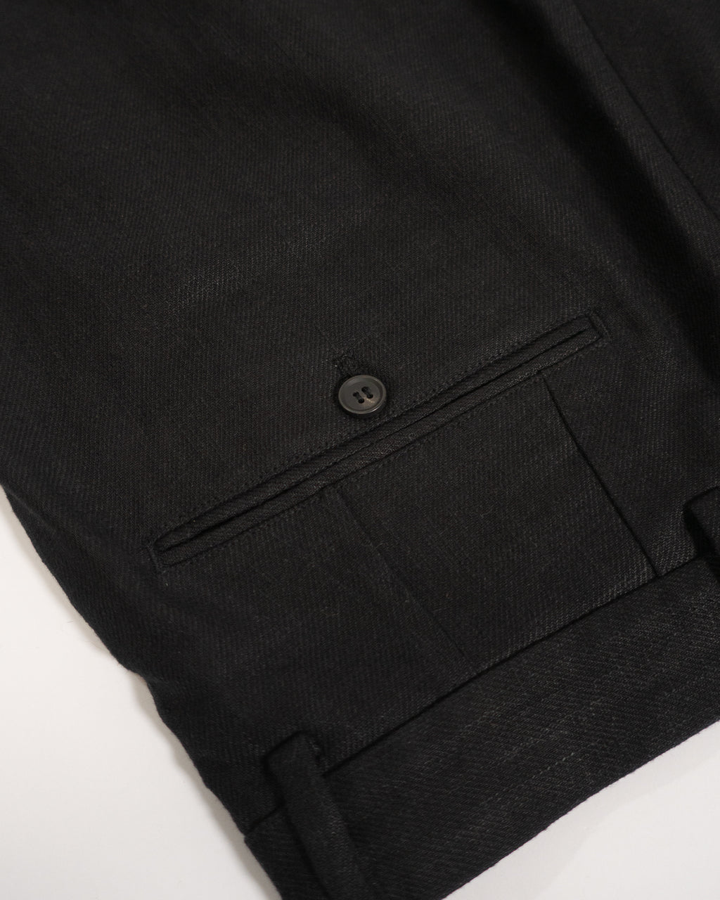 Linen Twill Coin Pocket 2Tuck Double-Hem Shorts <#black>