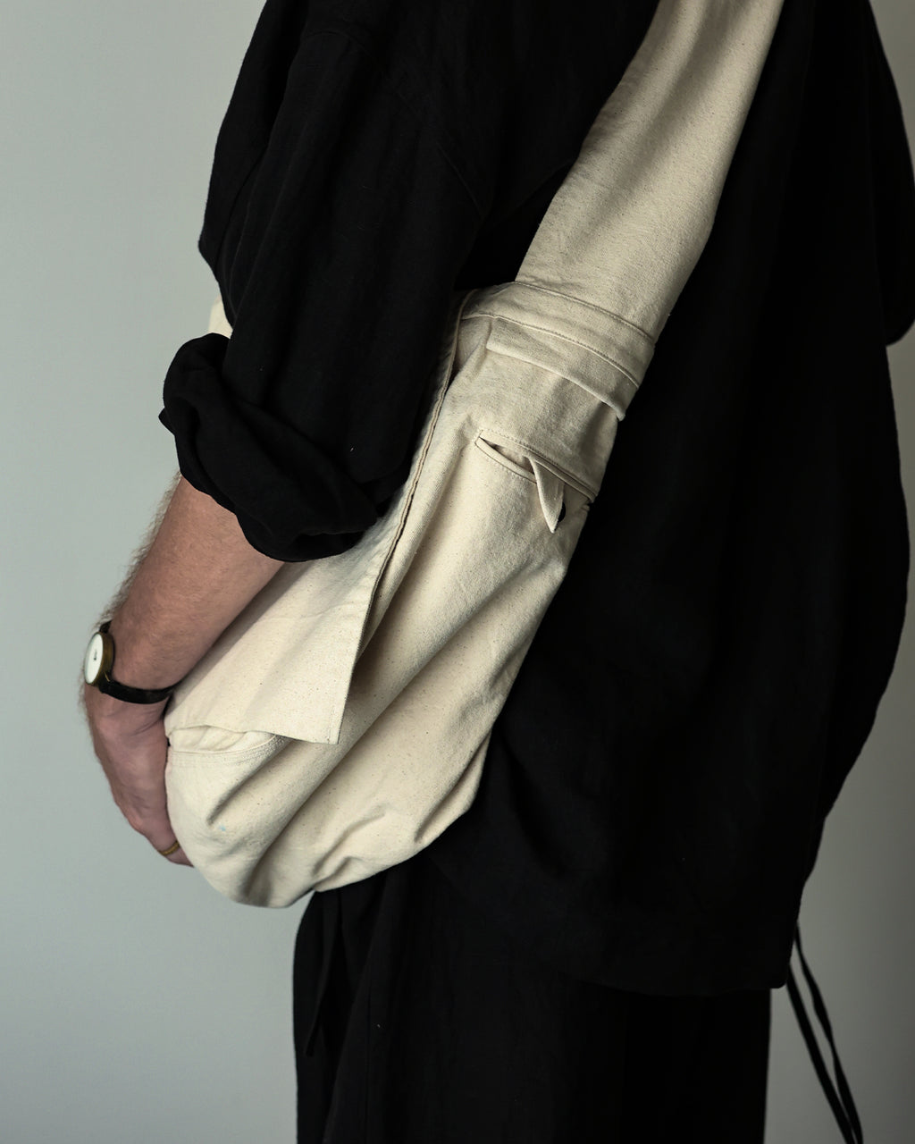 Cotton Canvas News Paper Bag <#ivory>