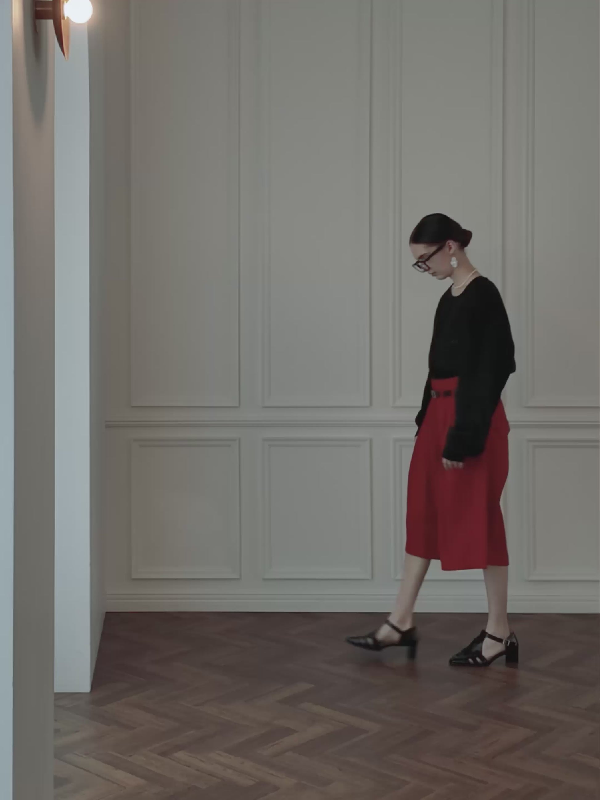 High Waist 2 Tuck Wide Half Trousers.