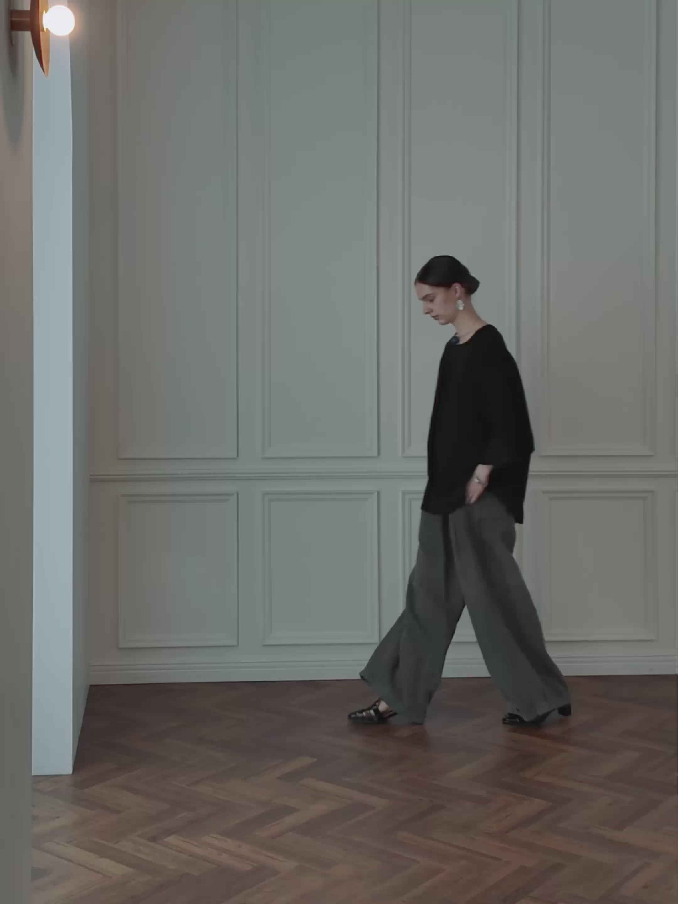 Crew Neck Half Sleeve Linen Over Pullover / クルーネック 5部袖