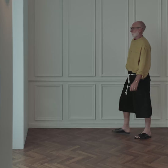 High Waist 2 Tuck Wide Half Trousers.