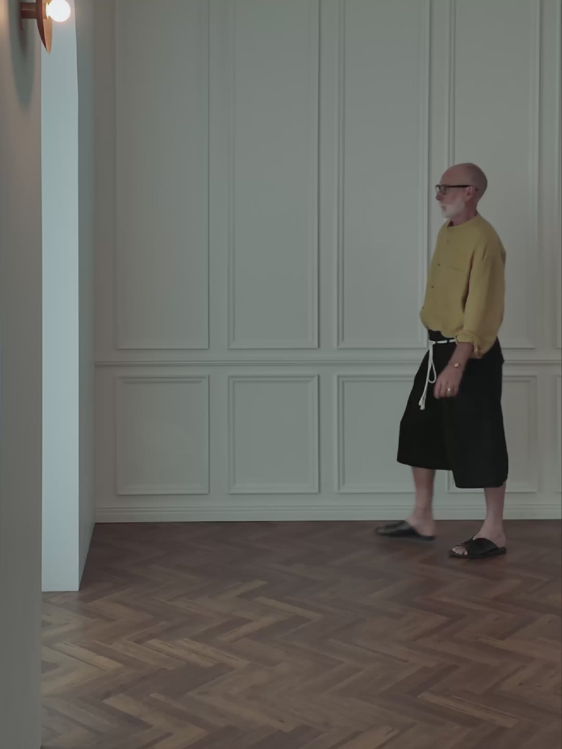 High Waist 2 Tuck Wide Half Trousers.